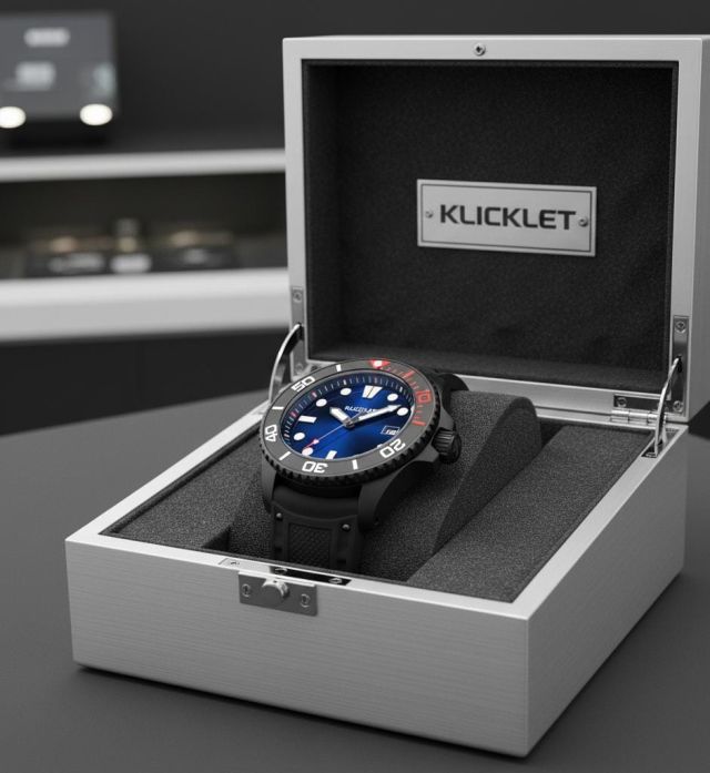 GLANZA BLUE BRUSH BLACK WATCH